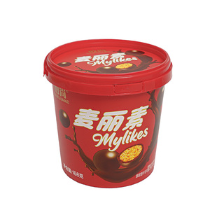 圣诞节麦丽素桶装夹心巧克力豆儿童零食品年货喜糖果代可可脂一桶