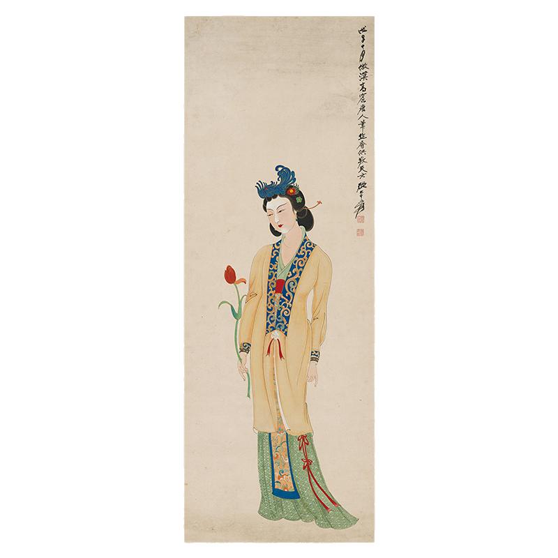 张大千唐人仕女图工笔画