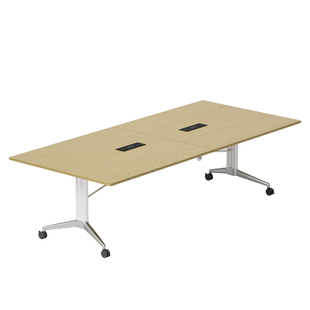 可移动折叠会议桌长条桌培训桌伸缩拼接办公桌子带轮子超大可拆卸