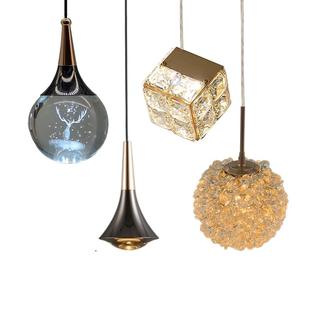 灿丽卧室床头吊灯浪漫ins少女新款K9水晶轻奢吧台小吊灯现代简约