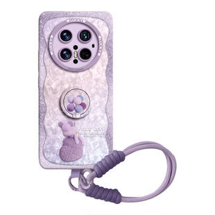 适用华为mate60pro手机壳mate70保护套30新款50的40外壳pro+后mt女por十pr0高级感带挂绳指环支架气球小熊