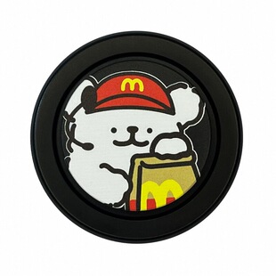 麦当劳线条小狗黑色Magsafe磁吸气囊支架带强磁可来图定制带包装