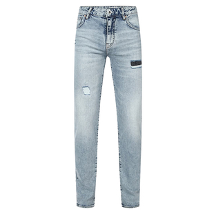 Armani/阿玛尼AX 男士做旧破洞水洗长裤牛仔裤 XM000049 AF13094