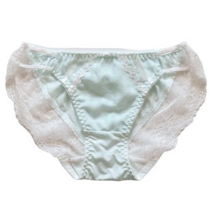 N286女士女式中腰牛奶丝宽蕾丝花边两侧带式无痕内裤 M/L/XL