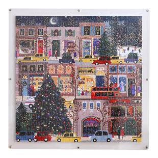 亚克力galison冬灯拼图相框三层防尘圣诞节日画框架装裱定制挂墙