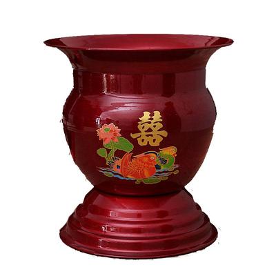 高脚红色马桶新娘陪嫁婚庆用品