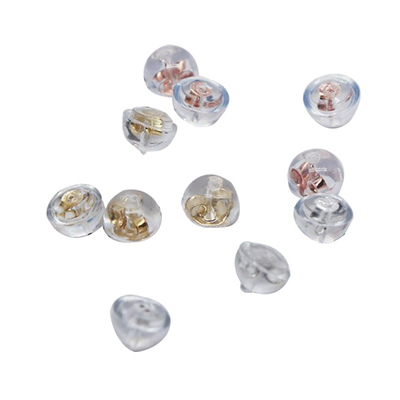 s925纯银diy玫瑰金手工耳堵