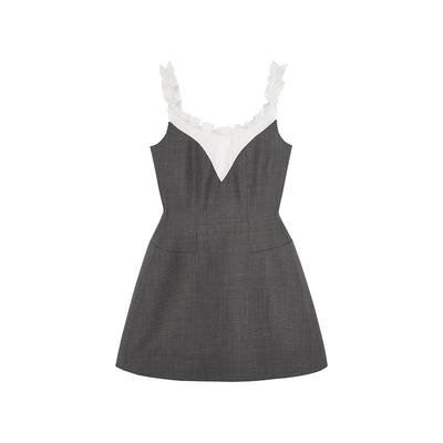 SHUSHUTONG拼接花边领连衣裙