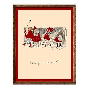 可可的画廊中古复古小众高级感儿童环保装饰画卧室书房氛围感挂画