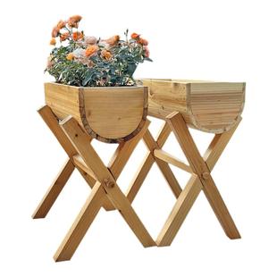 木头创意个性花槽阳台多肉盆组合防腐高脚长方形庭院造景透气花箱