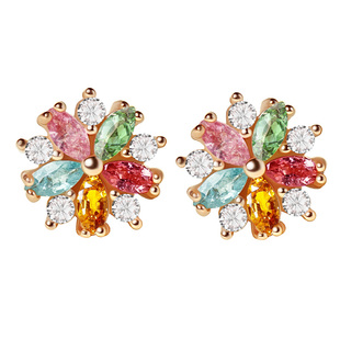 宫里上新碧玺耳饰纯银耳钉女彩宝耳环彩色生日礼物适合春天的耳钉