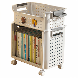 书包置物架可移动书架学生宿舍桌下书本收纳架办公室放文件小推车