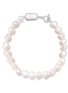 KISSMORE/琛墨破界之境原创天然淡水珍珠巴洛克纯银手链女款手串