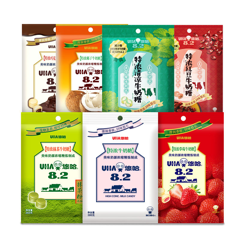 国内UHA喜糖特浓巧克力抹茶清凉