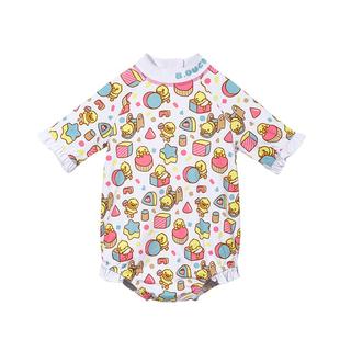 B.Duck儿童泳衣女孩宝宝连体婴儿防晒泳衣幼童新款游泳训练装备