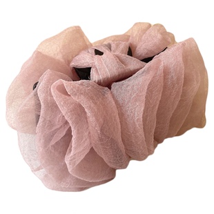 法式发夹后脑勺头饰发抓夹女高级雪纺纱头花发量多韩国大号盘发饰