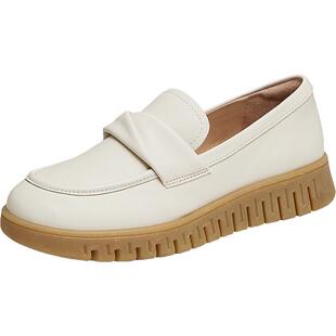 天美意春新款复古百搭小皮鞋休闲通勤女休闲乐福鞋CMA11CA4