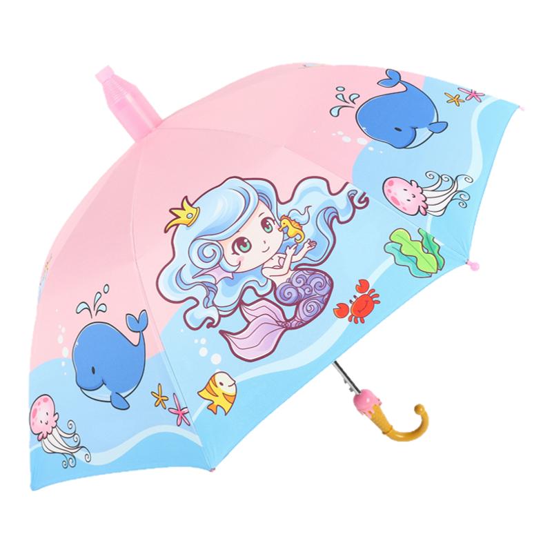 美人鱼公主儿童雨女孩幼儿园小孩宝宝上学专用自动卡通遮阳太阳伞