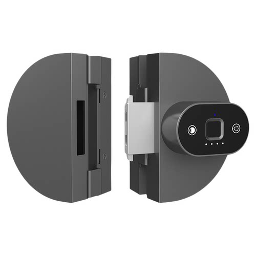 玻璃门免开孔密码指纹锁入户门专用无框单双开推拉门锁智能远程锁