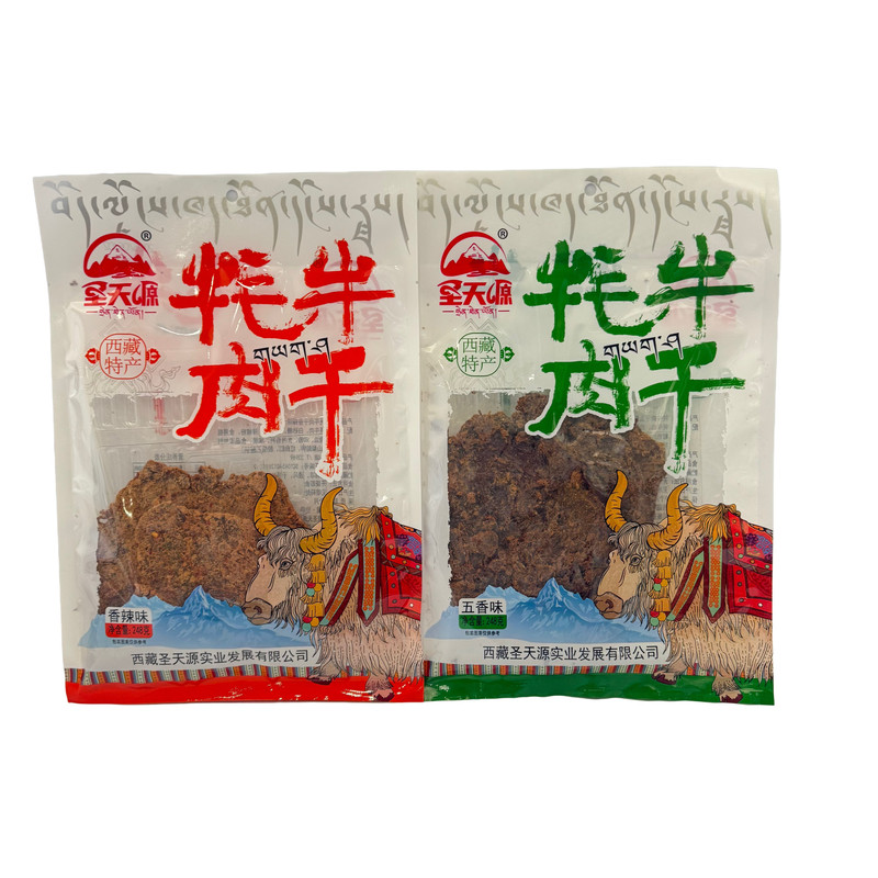 西藏特产圣天源牦牛肉干大片肉松五香味香辣味休闲零食袋装牦牛肉