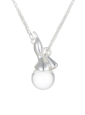 梵灵设计师银影白水晶项链毛衣链