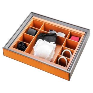 衣柜拉篮抽屉式首饰盒抽拉裤架内置衣帽间收纳伸缩饰品皮革格子抽