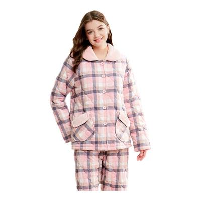 美标2024新品女夹棉加厚睡衣套装