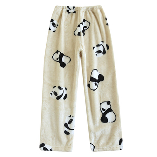 2025新款秋冬儿童加厚加绒法兰绒睡裤男童保暖珊瑚绒宝宝家居裤