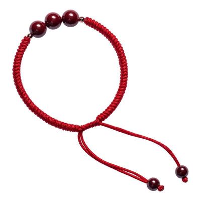 福一方正品朱砂男女同款红绳手链