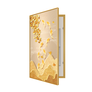 九鱼聚财大尺寸电表箱装饰画高端大气遮挡配电箱电闸盒挂画可定制