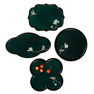 锦贝传说螺钿漆器茶盘家用茶具台古风小型托盘放茶叶杯干泡台茶海