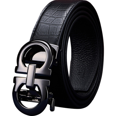 【高档品牌】鳄鱼纹皮带男士腰带