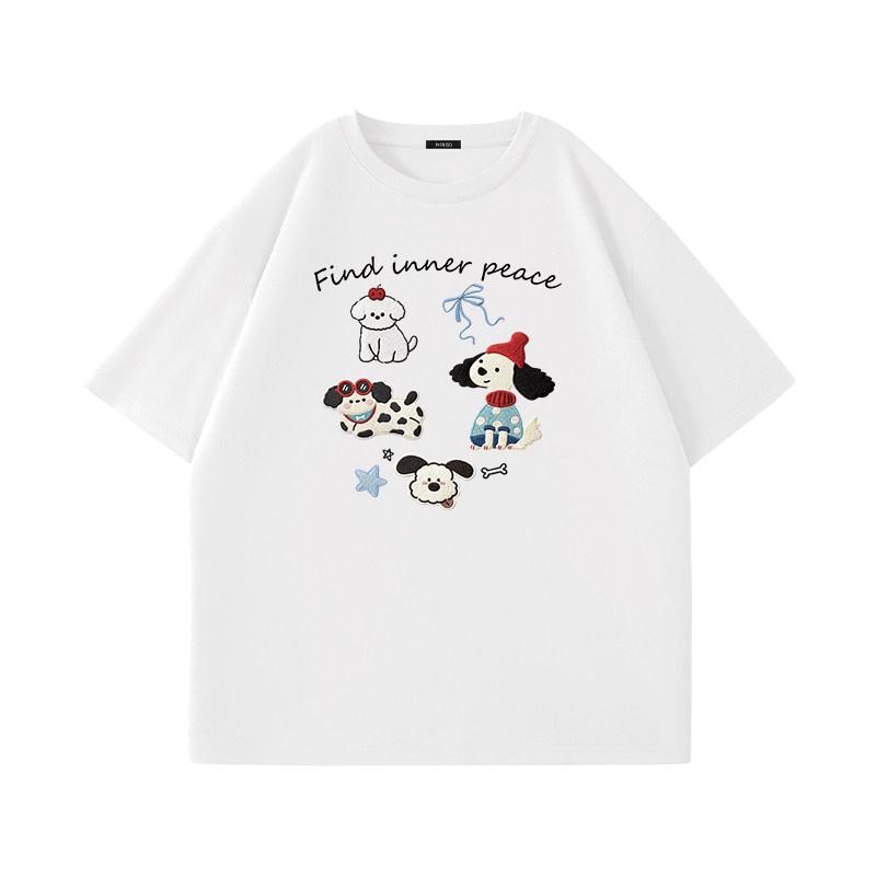 名创优品白色短袖t恤女2026新款夏季纯棉半袖小个子宽松显瘦上衣D