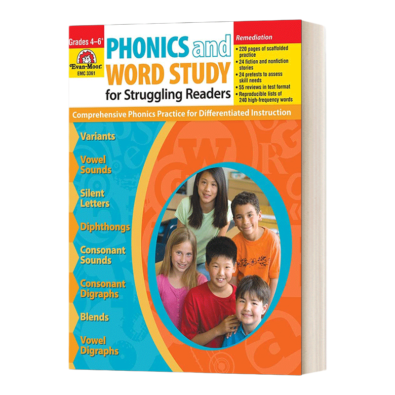英文原版 Phonics and Word Study for Struggling Readers Grade 4-6 通过自然拼读与单词学习打败阅读障碍 四至六年级 英文版