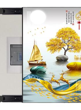 电表箱装饰画竖版推拉液压款