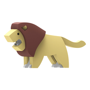 哈福拼装恐龙模型小动物玩具狮子组装鳄鱼骨架霸王龙积木磁力摆件