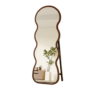 中古全身镜落地镜家用波浪镜子挂墙穿衣镜高级女生卧室简约试衣镜