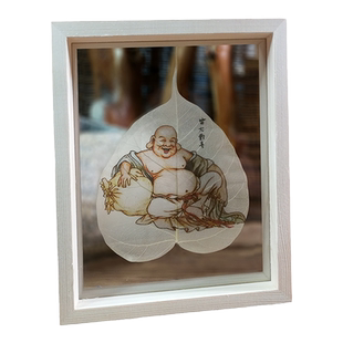 菩提树叶画佛像千手观音观世音菩萨弥勒佛客厅书房摆件结缘礼品