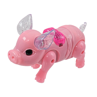 网红抖音同款电动牵绳小猪发光音乐男女孩儿童玩具唱歌会跑动走路