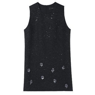 白鹿语法式名媛背心裙25秋冬新款气质显瘦减龄小个子无袖连衣裙