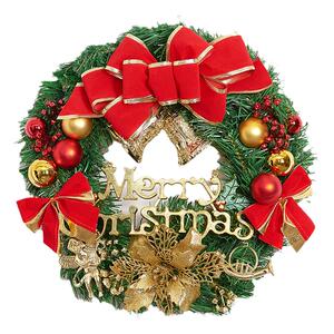 圣诞节装饰品花环门挂花圈场景布置圣诞树圈挂饰挂件门饰吊饰创意