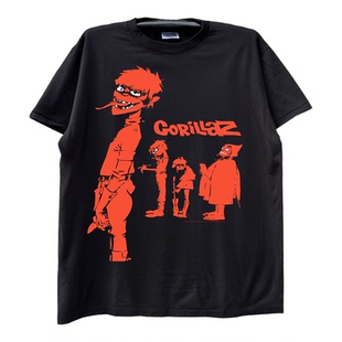 Gorillaz街头霸王暗黑卡通vintage古着阿美咔叽宽松潮牌高级半袖