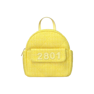 2801 小香风面料编织布料书包双肩手工编织背包学院感甜酷风千金
