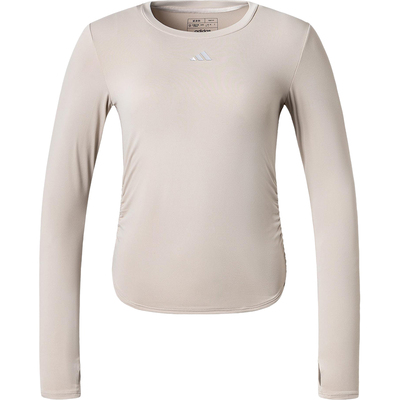 Adidas/阿迪达斯正品新款女士褶皱运动修身健身长袖T恤KA2400