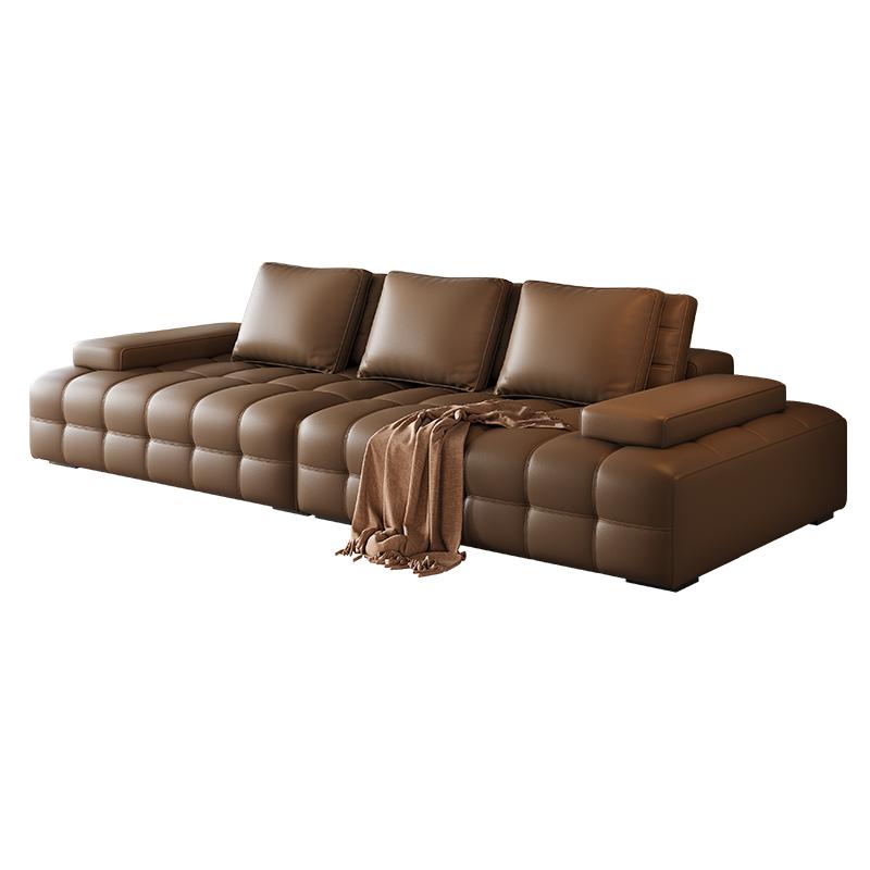 政府补贴DDC黑色劳伦斯真皮沙发设计师中古风头层牛皮沙发新款