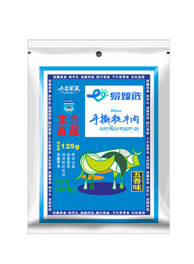 小牛笨笨手撕牦牛肉干七成干125g