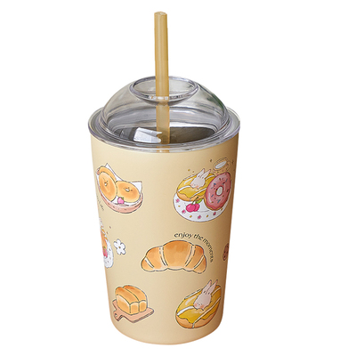面包兔子奶油保温杯不锈钢咖啡杯