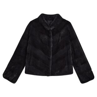 YINER音儿专选女装冬季优雅奢感短款保暖立领水貂毛皮草外套