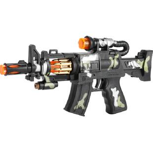 儿童玩具枪伸缩声光手枪男宝宝仿真电动冲锋枪模型机关枪新年礼物