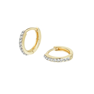 AJIDOU阿吉豆耳环女款爆闪排钻耳环百搭镶钻时尚轻奢耳扣耳骨耳圈